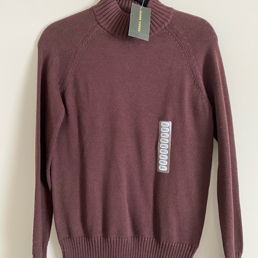 Brown Turtle Neck, Jeanne Pierre, 100% Cotton